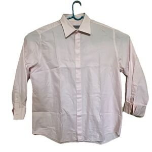 Hickey Freeman Men's  Long Sleeve Button‎ Up Shirt Light Pink Trendy Easter